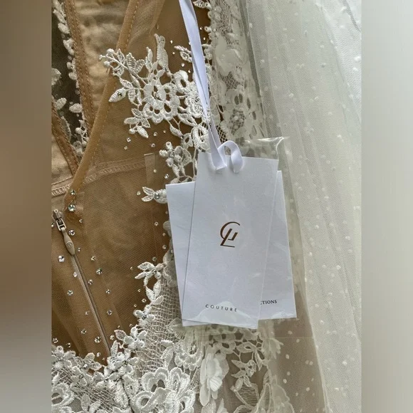 New Galia Lahav Couture Fleur silk lace wedding dress sz 42 10/12 bridal… - Picture 15 of 16